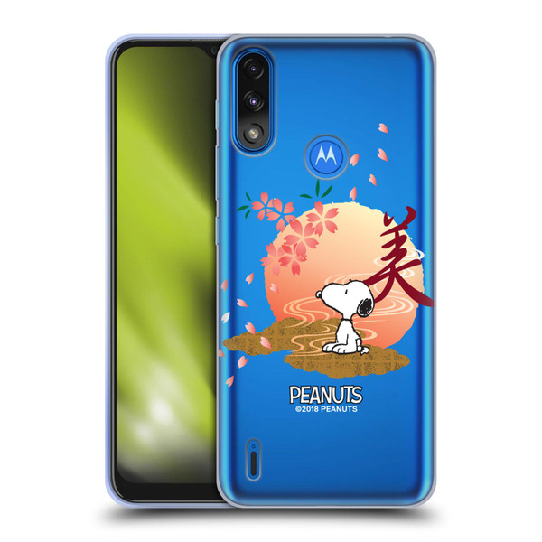 Peanuts Oriental Snoopy Sakura Soft Gel Case for Motorola Moto E7 Power / Moto E7i Power