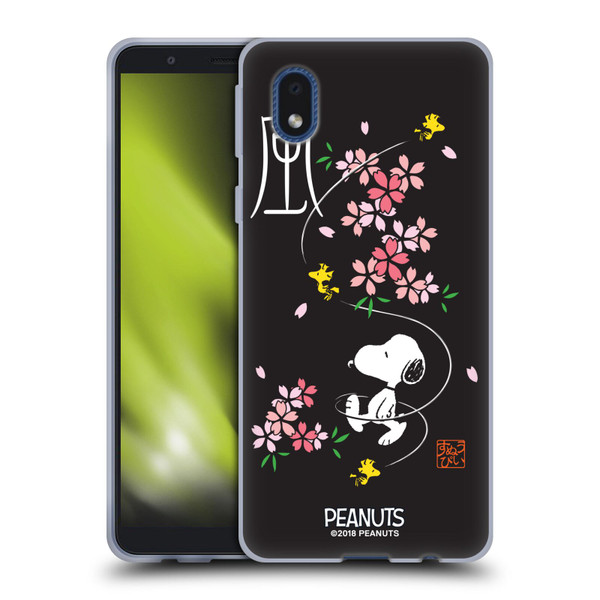 Peanuts Oriental Snoopy Cherry Blossoms Soft Gel Case for Samsung Galaxy A01 Core (2020)