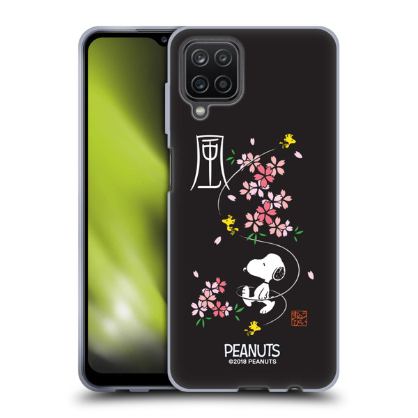 Peanuts Oriental Snoopy Cherry Blossoms Soft Gel Case for Samsung Galaxy A12 (2020)
