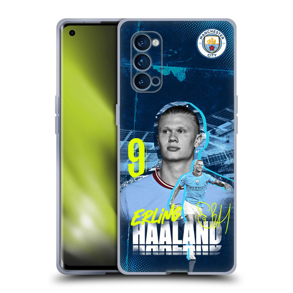 Manchester City Man City FC 2022/23 First Team Erling Haaland Soft Gel Case for OPPO Reno 4 Pro 5G