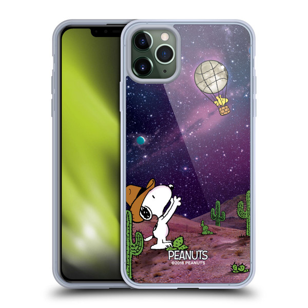 Peanuts Snoopy Space Cowboy Nebula Balloon Woodstock Soft Gel Case for Apple iPhone 11 Pro Max