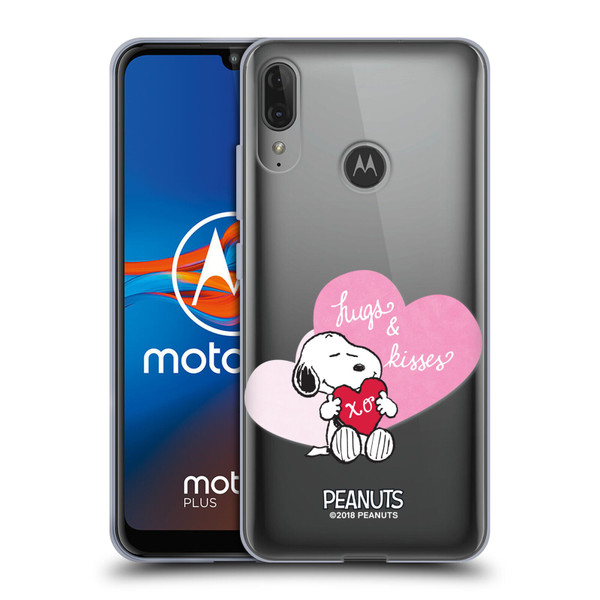 Peanuts Sealed With A Kiss Snoopy Hugs And Kisses Soft Gel Case for Motorola Moto E6 Plus