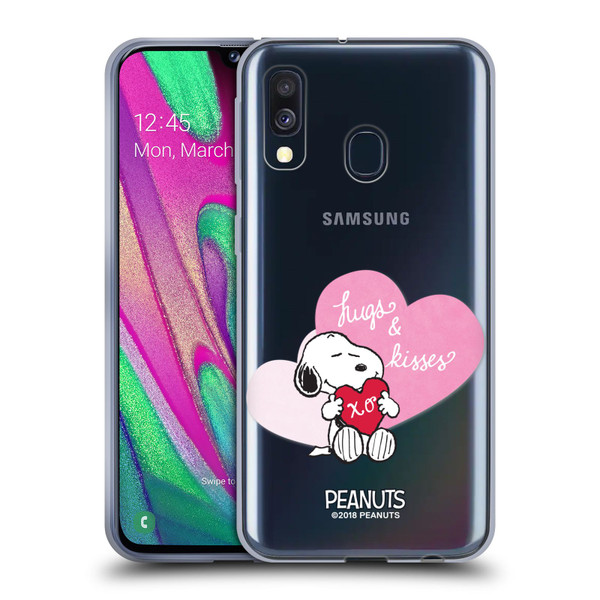 Peanuts Sealed With A Kiss Snoopy Hugs And Kisses Soft Gel Case for Samsung Galaxy A40 (2019)