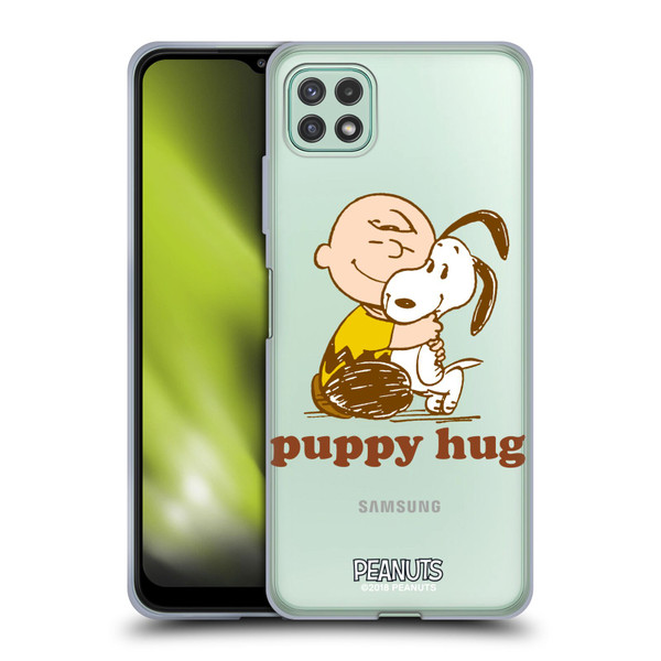 Peanuts Snoopy Hug Charlie Puppy Hug Soft Gel Case for Samsung Galaxy A22 5G / F42 5G (2021)