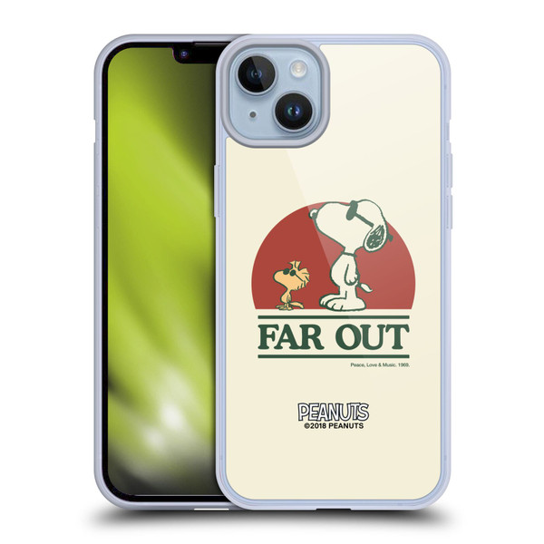 Peanuts Woodstock 50th Snoopy Woodstock Far Out Soft Gel Case for Apple iPhone 14 Plus