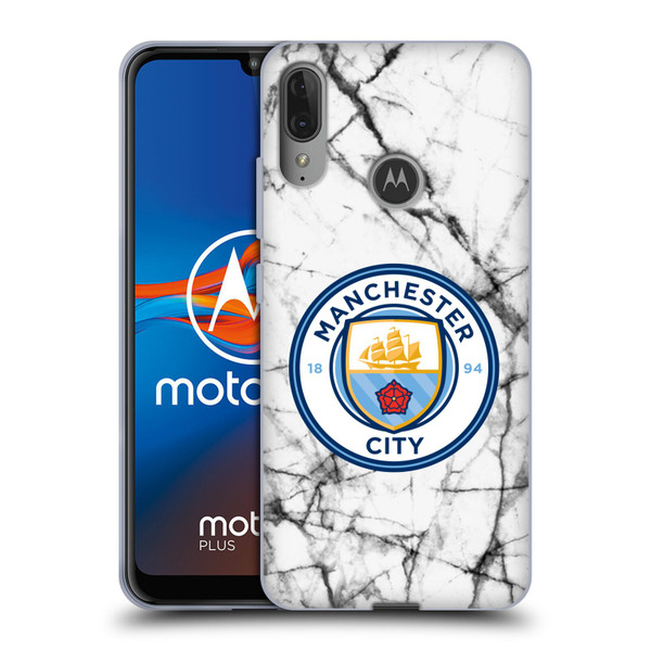 Manchester City Man City FC Marble Badge Full Colour Soft Gel Case for Motorola Moto E6 Plus