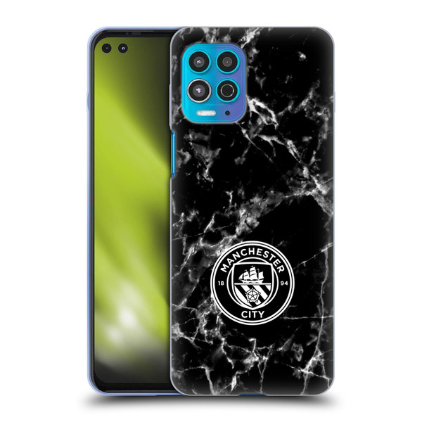 Manchester City Man City FC Marble Badge Black White Mono Soft Gel Case for Motorola Moto G100