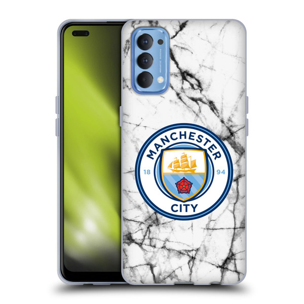 Manchester City Man City FC Marble Badge Full Colour Soft Gel Case for OPPO Reno 4 5G