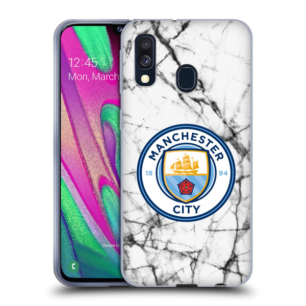 Manchester City Man City FC Marble Badge Full Colour Soft Gel Case for Samsung Galaxy A40 (2019)