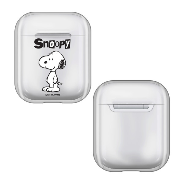 Peanuts Graphics Snoopy Clear Hard Crystal Cover Case for Apple AirPods 1 1st Gen / 2 2nd Gen Charging Case