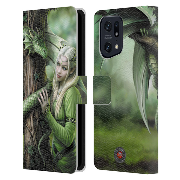 Anne Stokes Dragon Friendship Kindred Spirits Leather Book Wallet Case Cover For OPPO Find X5 Pro