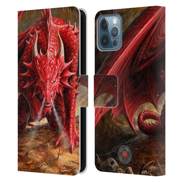 Anne Stokes Dragons Lair Leather Book Wallet Case Cover For Apple iPhone 12 / iPhone 12 Pro