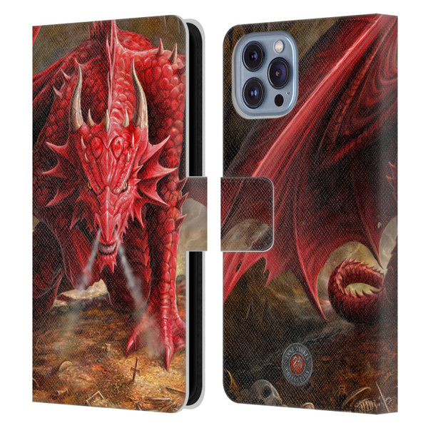 Anne Stokes Dragons Lair Leather Book Wallet Case Cover For Apple iPhone 14