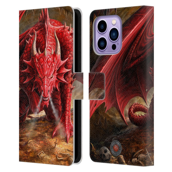 Anne Stokes Dragons Lair Leather Book Wallet Case Cover For Apple iPhone 14 Pro Max