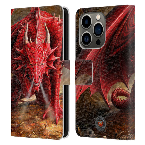 Anne Stokes Dragons Lair Leather Book Wallet Case Cover For Apple iPhone 14 Pro