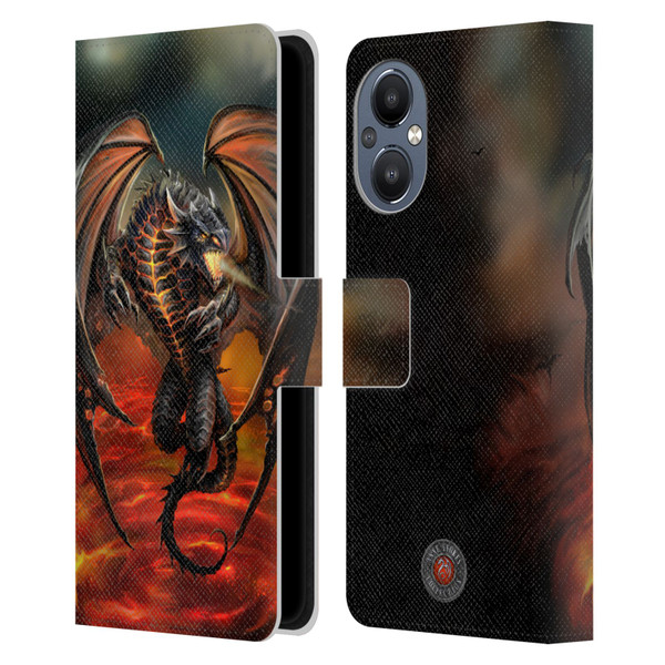 Anne Stokes Dragons Lava Leather Book Wallet Case Cover For OnePlus Nord N20 5G