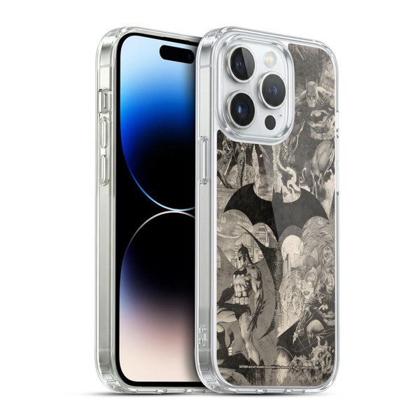 Batman DC Comics Hush Logo Collage Distressed Soft Gel Case for Apple iPhone 14 Pro & MagSafe
