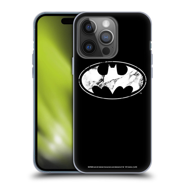 Batman DC Comics Logos Marble Soft Gel Case for Apple iPhone 14 Pro