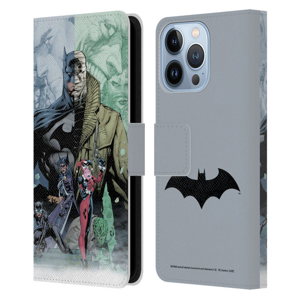 Batman DC Comics Famous Comic Book Covers Hush Leather Book Wallet Case Cover For Apple iPhone 13 Pro