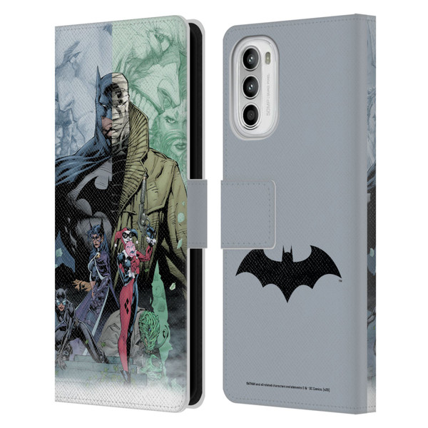 Batman DC Comics Famous Comic Book Covers Hush Leather Book Wallet Case Cover For Motorola Moto G52