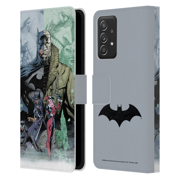 Batman DC Comics Famous Comic Book Covers Hush Leather Book Wallet Case Cover For Samsung Galaxy A52 / A52s / 5G (2021)
