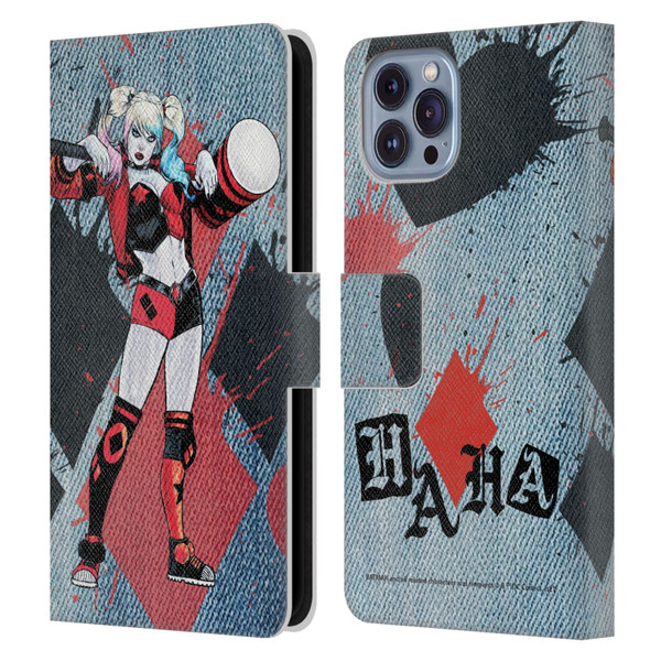 Batman DC Comics Harley Quinn Graphics Mallet Leather Book Wallet Case Cover For Apple iPhone 14
