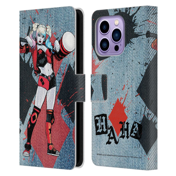 Batman DC Comics Harley Quinn Graphics Mallet Leather Book Wallet Case Cover For Apple iPhone 14 Pro Max