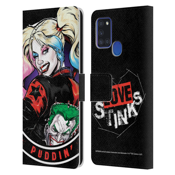 Batman DC Comics Harley Quinn Graphics Puddin Leather Book Wallet Case Cover For Samsung Galaxy A21s (2020)
