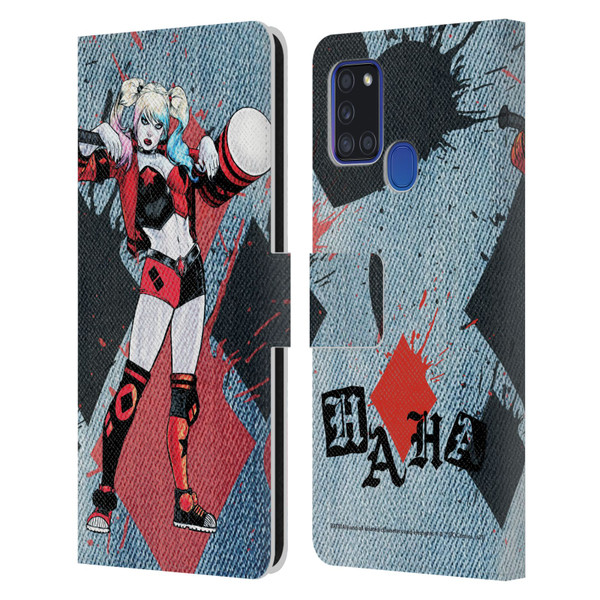 Batman DC Comics Harley Quinn Graphics Mallet Leather Book Wallet Case Cover For Samsung Galaxy A21s (2020)
