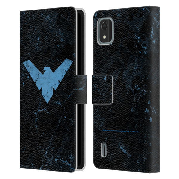 Batman DC Comics Nightwing Logo Grunge Leather Book Wallet Case Cover For Nokia C2 2nd Edition