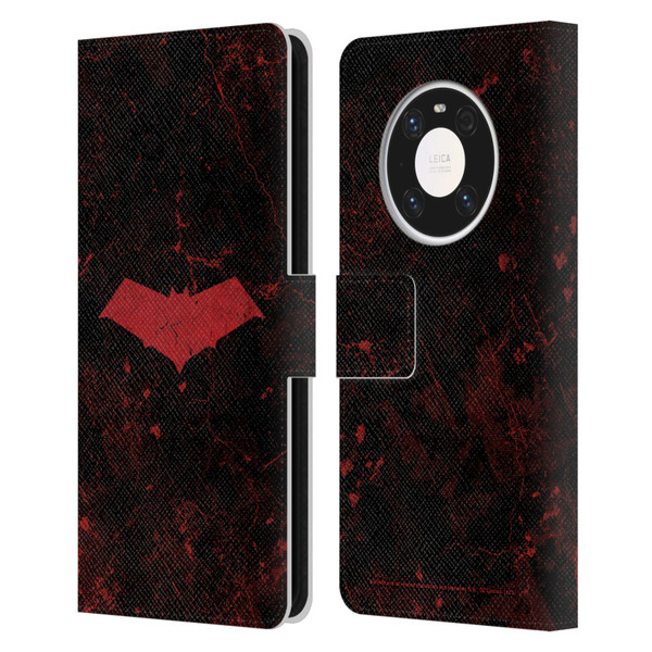 Batman DC Comics Red Hood Logo Grunge Leather Book Wallet Case Cover For Huawei Mate 40 Pro 5G