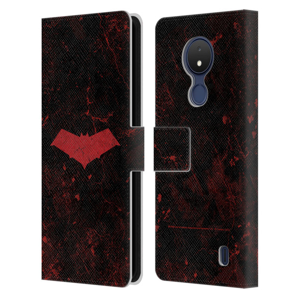Batman DC Comics Red Hood Logo Grunge Leather Book Wallet Case Cover For Nokia C21
