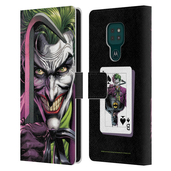 Batman DC Comics Three Jokers The Clown Leather Book Wallet Case Cover For Motorola Moto G9 Play