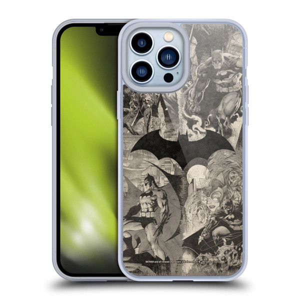 Batman DC Comics Hush Logo Collage Distressed Soft Gel Case for Apple iPhone 13 Pro Max