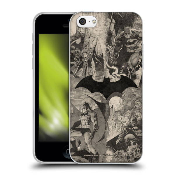 Batman DC Comics Hush Logo Collage Distressed Soft Gel Case for Apple iPhone 5c