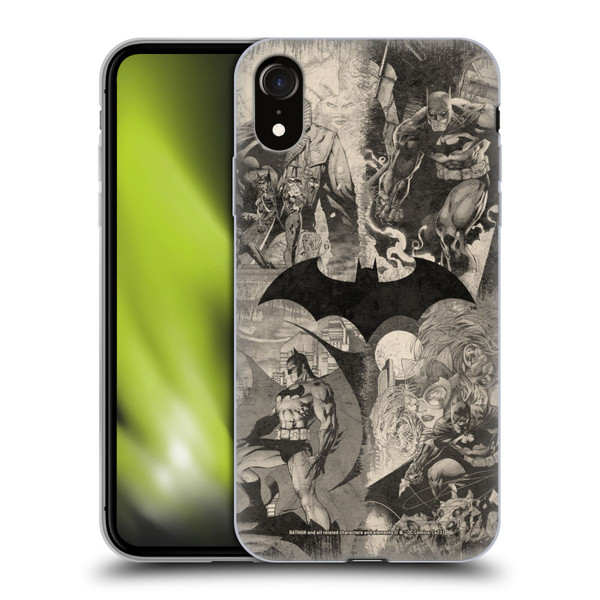 Batman DC Comics Hush Logo Collage Distressed Soft Gel Case for Apple iPhone XR