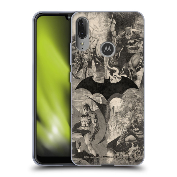 Batman DC Comics Hush Logo Collage Distressed Soft Gel Case for Motorola Moto E6 Plus