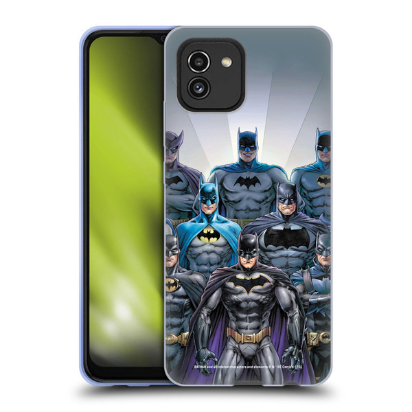 Batman DC Comics Iconic Comic Book Costumes Through The Years Soft Gel Case for Samsung Galaxy A03 (2021)