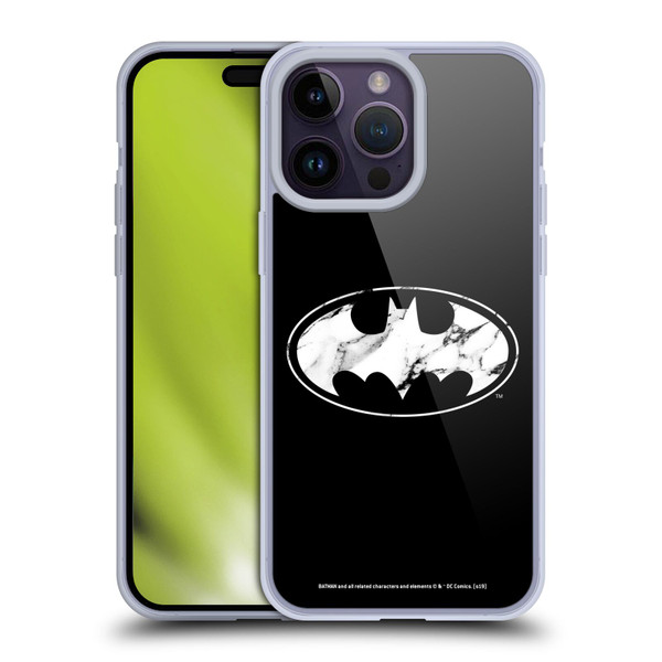 Batman DC Comics Logos Marble Soft Gel Case for Apple iPhone 14 Pro Max