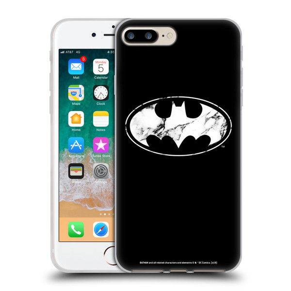 Batman DC Comics Logos Marble Soft Gel Case for Apple iPhone 7 Plus / iPhone 8 Plus