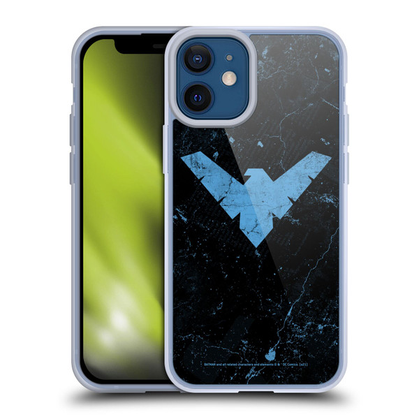 Batman DC Comics Nightwing Logo Grunge Soft Gel Case for Apple iPhone 12 Mini