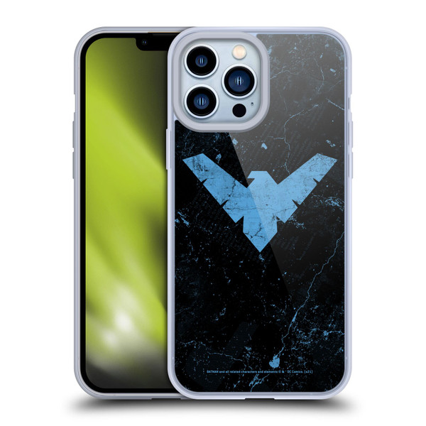 Batman DC Comics Nightwing Logo Grunge Soft Gel Case for Apple iPhone 13 Pro Max