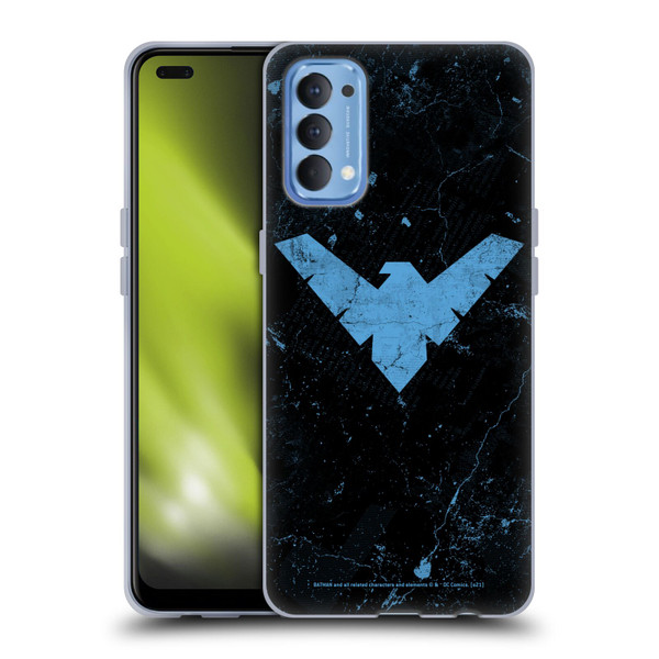 Batman DC Comics Nightwing Logo Grunge Soft Gel Case for OPPO Reno 4 5G