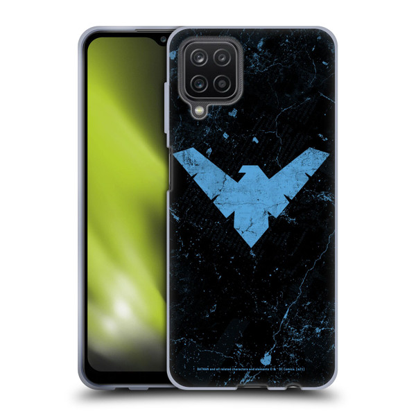 Batman DC Comics Nightwing Logo Grunge Soft Gel Case for Samsung Galaxy A12 (2020)