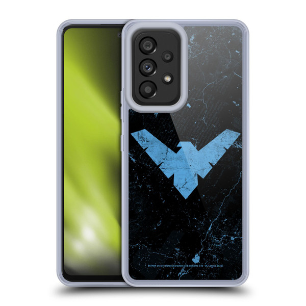Batman DC Comics Nightwing Logo Grunge Soft Gel Case for Samsung Galaxy A53 5G (2022)