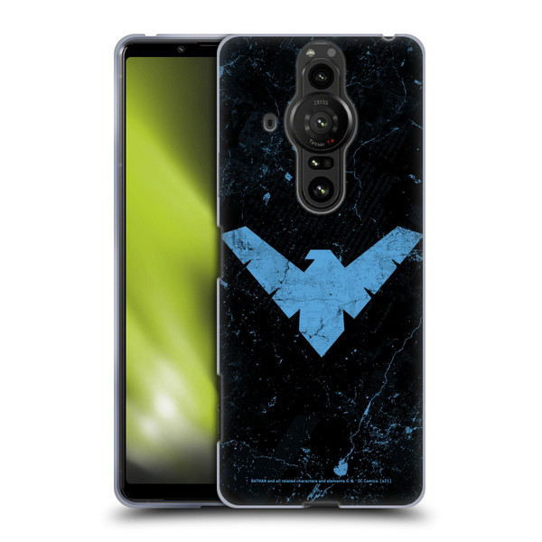 Batman DC Comics Nightwing Logo Grunge Soft Gel Case for Sony Xperia Pro-I