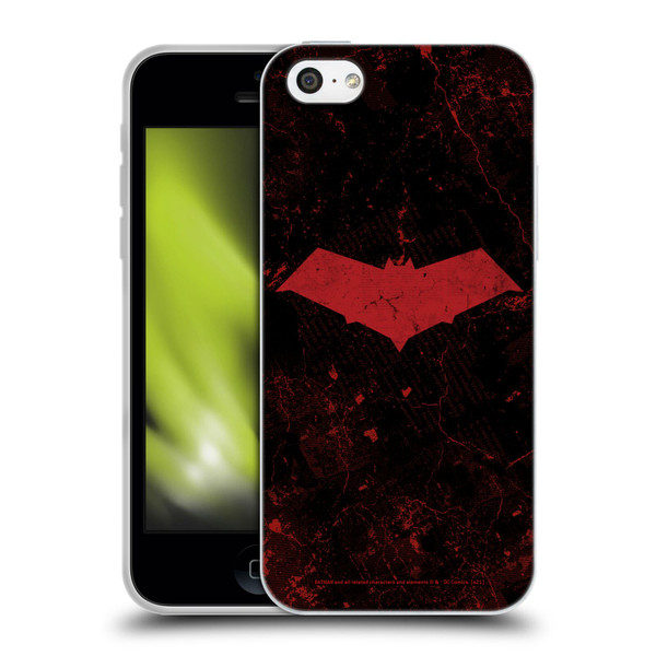 Batman DC Comics Red Hood Logo Grunge Soft Gel Case for Apple iPhone 5c