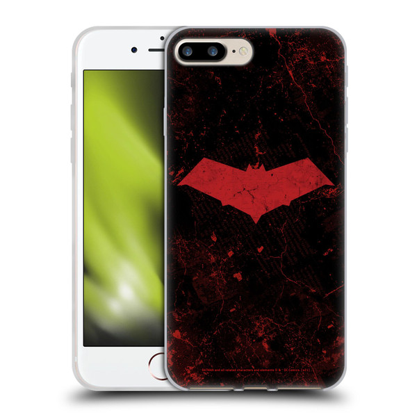 Batman DC Comics Red Hood Logo Grunge Soft Gel Case for Apple iPhone 7 Plus / iPhone 8 Plus