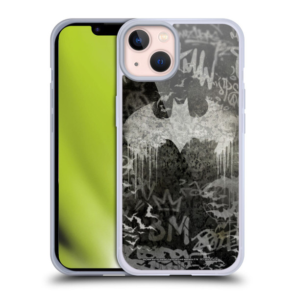 Batman DC Comics Vintage Fashion Graffiti Logo Soft Gel Case for Apple iPhone 13