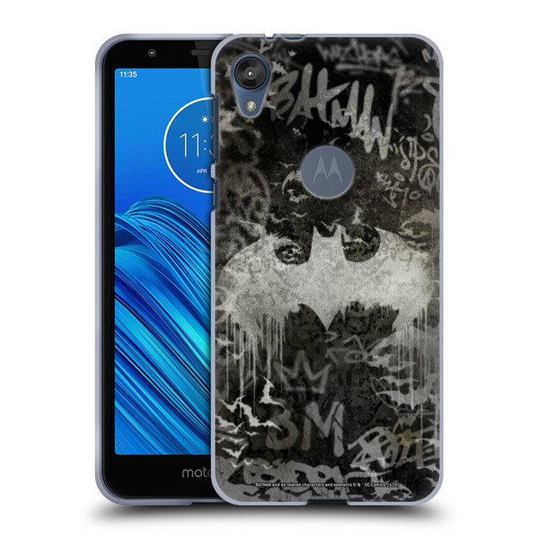 Batman DC Comics Vintage Fashion Graffiti Logo Soft Gel Case for Motorola Moto E6